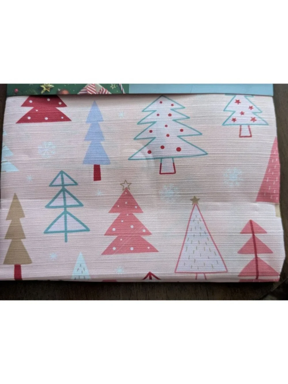 Sparkle & Spruce Festive Shower Curtain 70x72 Inches Pink Christmas Tree Pattern